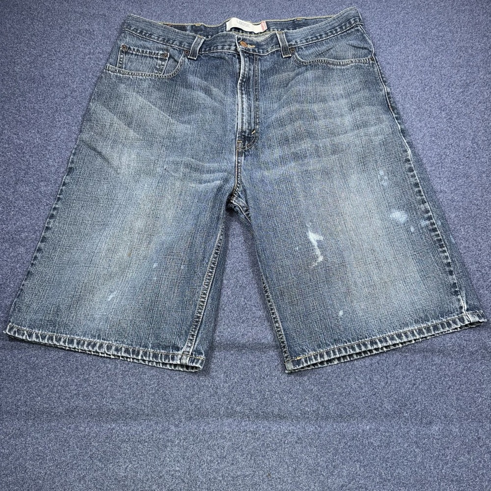 Jean Shorts Mens 38 Jorts Loose Baggy Levis 569 Blue Y2K Vintage Distressed